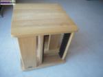 Range-disques en bois verni sur socle tournant - Miniature