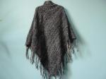 Poncho laine fait main fille 10 ans gris tbe - Miniature