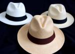 Chapeau panama blanc original classique en paille - Miniature