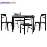 Table noire avec 4 chaises - Miniature