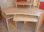 Bureau d'angle en bois clair - Miniature